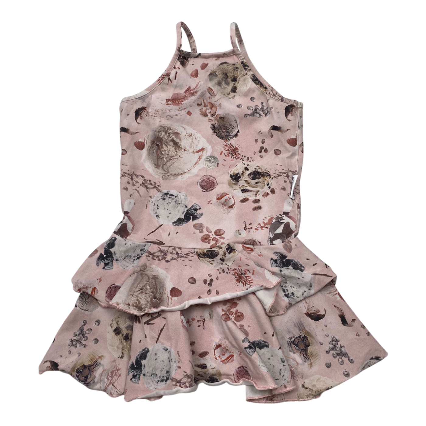 Gugguu spagetti frilla dress, ice cream | 98cm