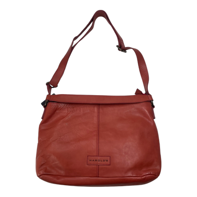 Harold's Bags leather submarine shopper, red