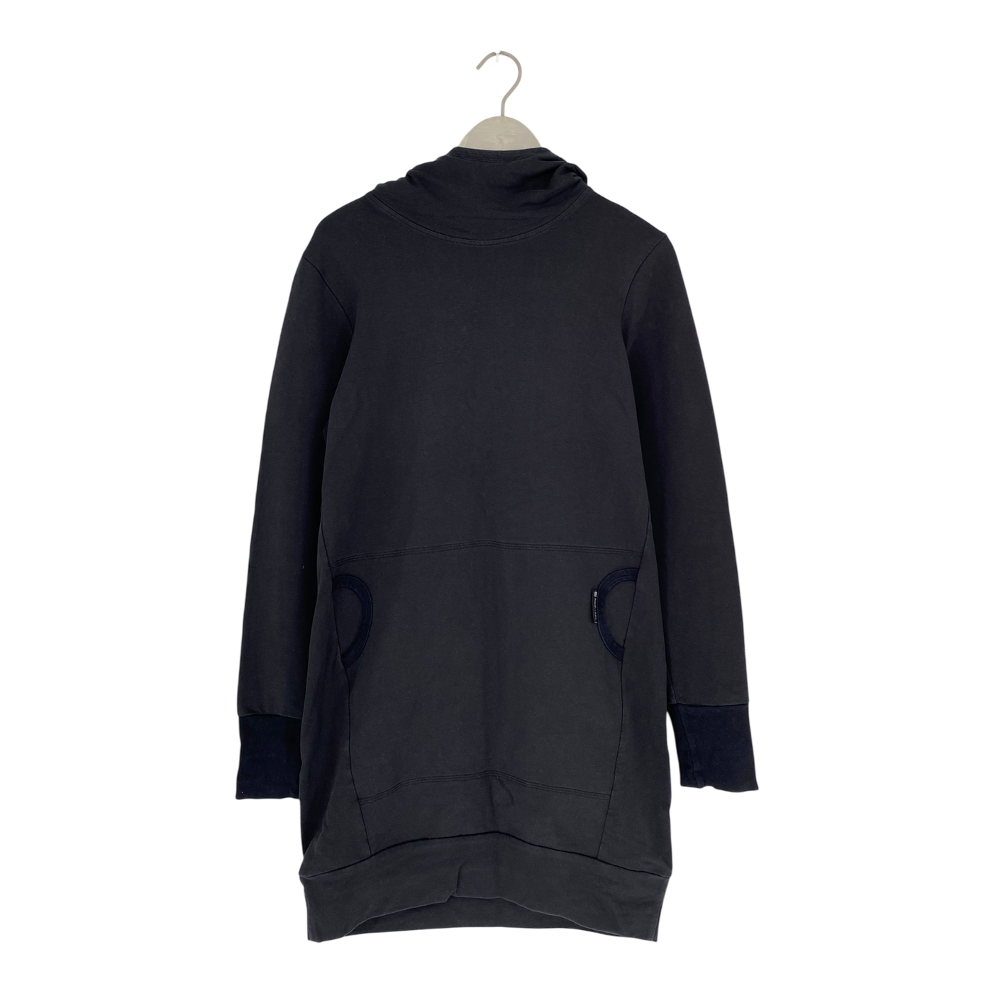 Omellinen Hoodie Tunika, schwarz | Frau m