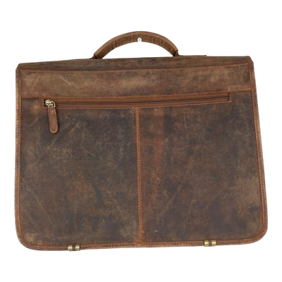 Holzrichter leather briefcase, brown
