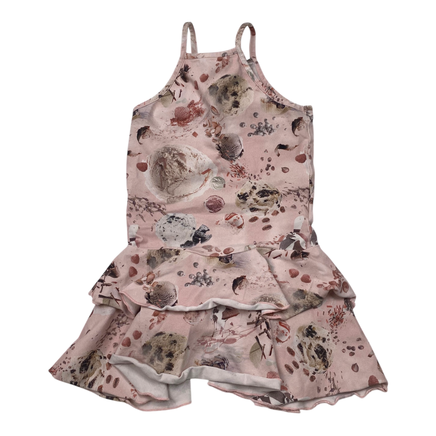 Gugguu spagetti frilla dress, ice cream | 98cm