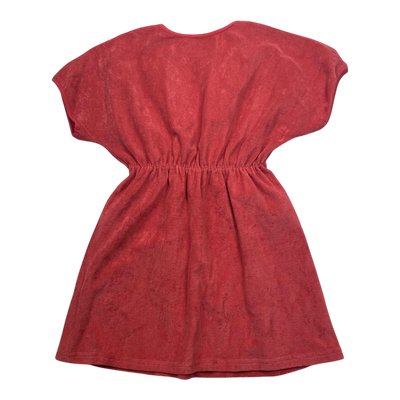 Metsola terry dress, tomato red | 122/128cm