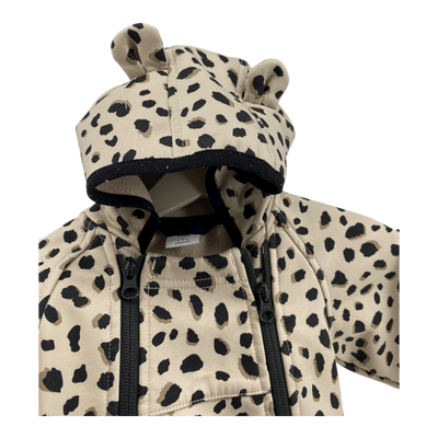 Polarn O. Pyret animal ear softshell overall, beige | 74cm