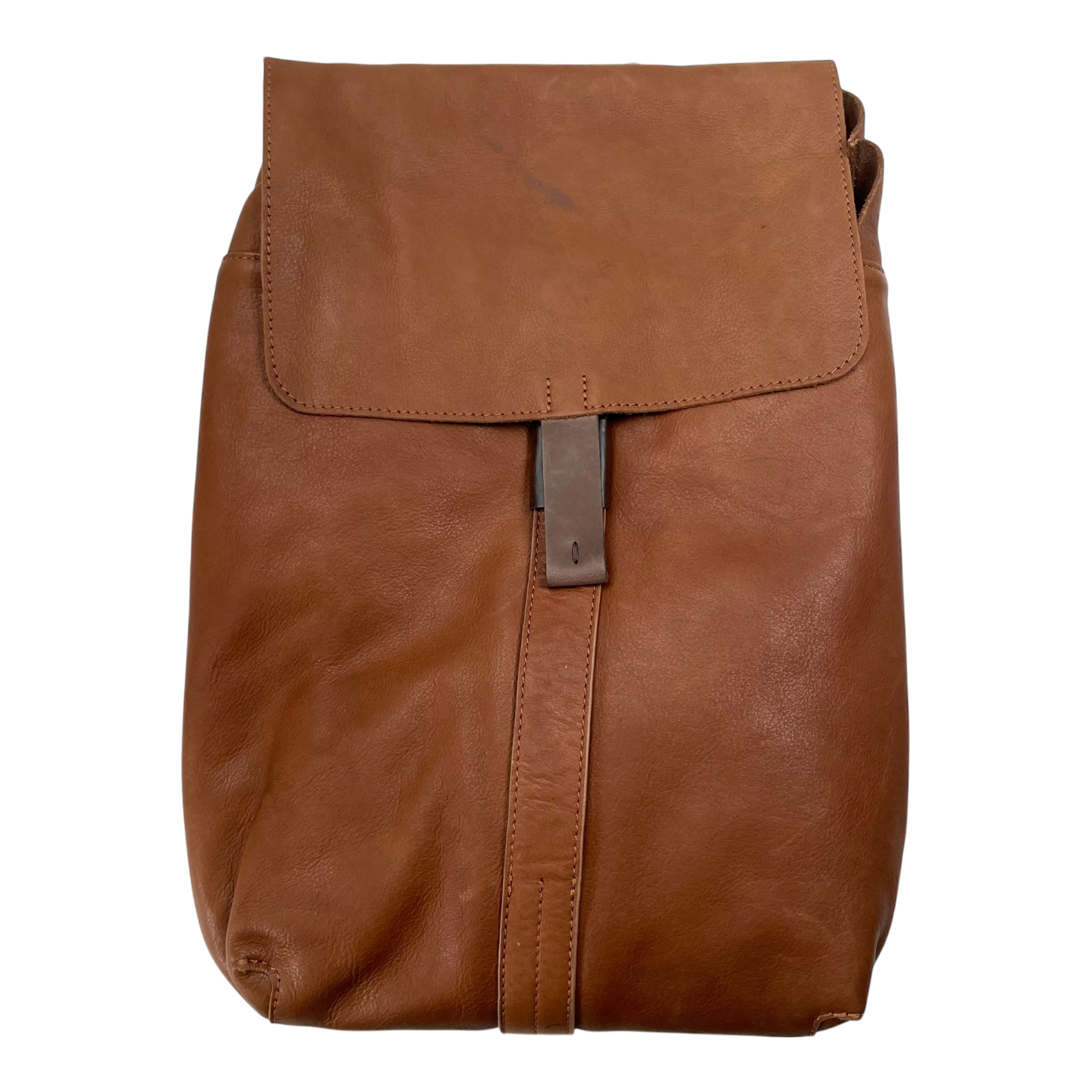 Harold's Bags leather lift notebook backpack, cognac brown