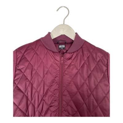 R-collection quilted bomber jacket, burgundy | women XS