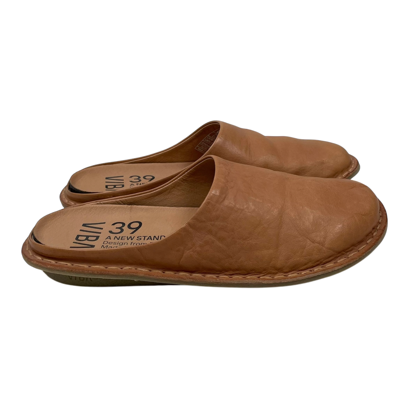 VIBAe Roma leather slippers, fawn tan | 39