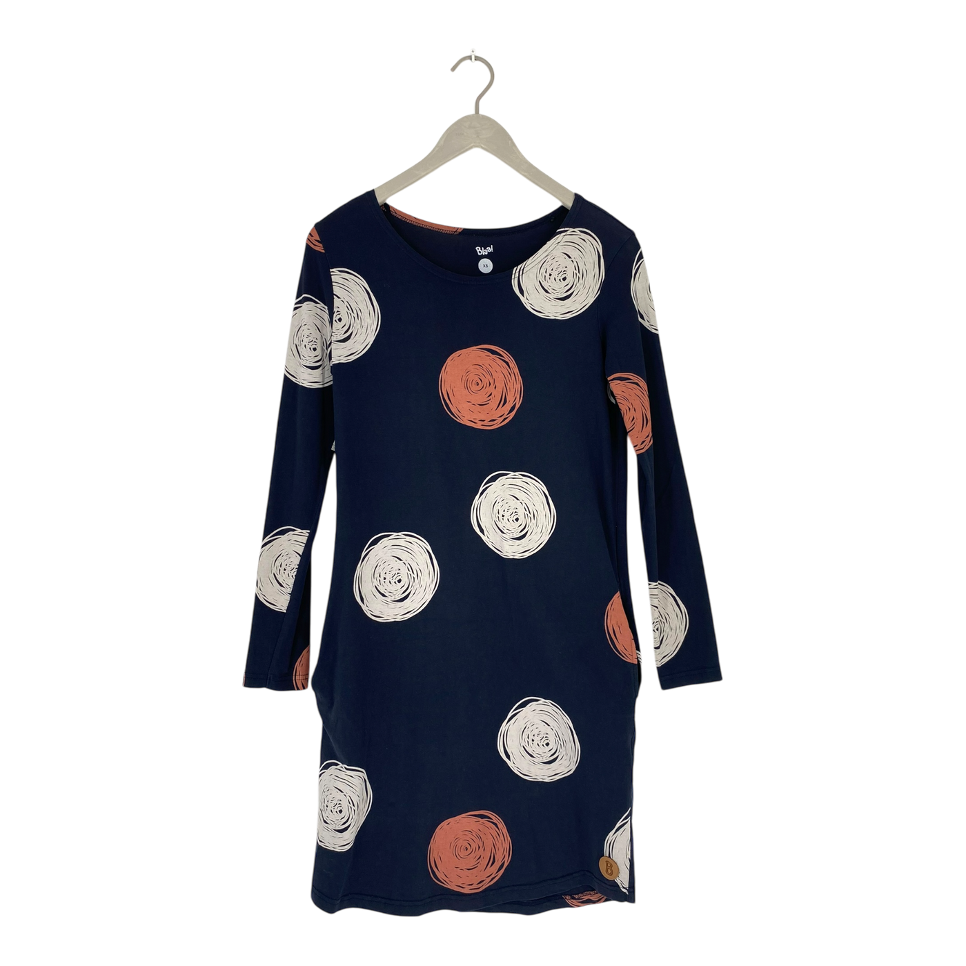 Blaa long sleeve dress, swirls | woman XS