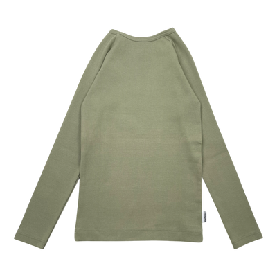 Metsola rib shirt, moss green | 140cm