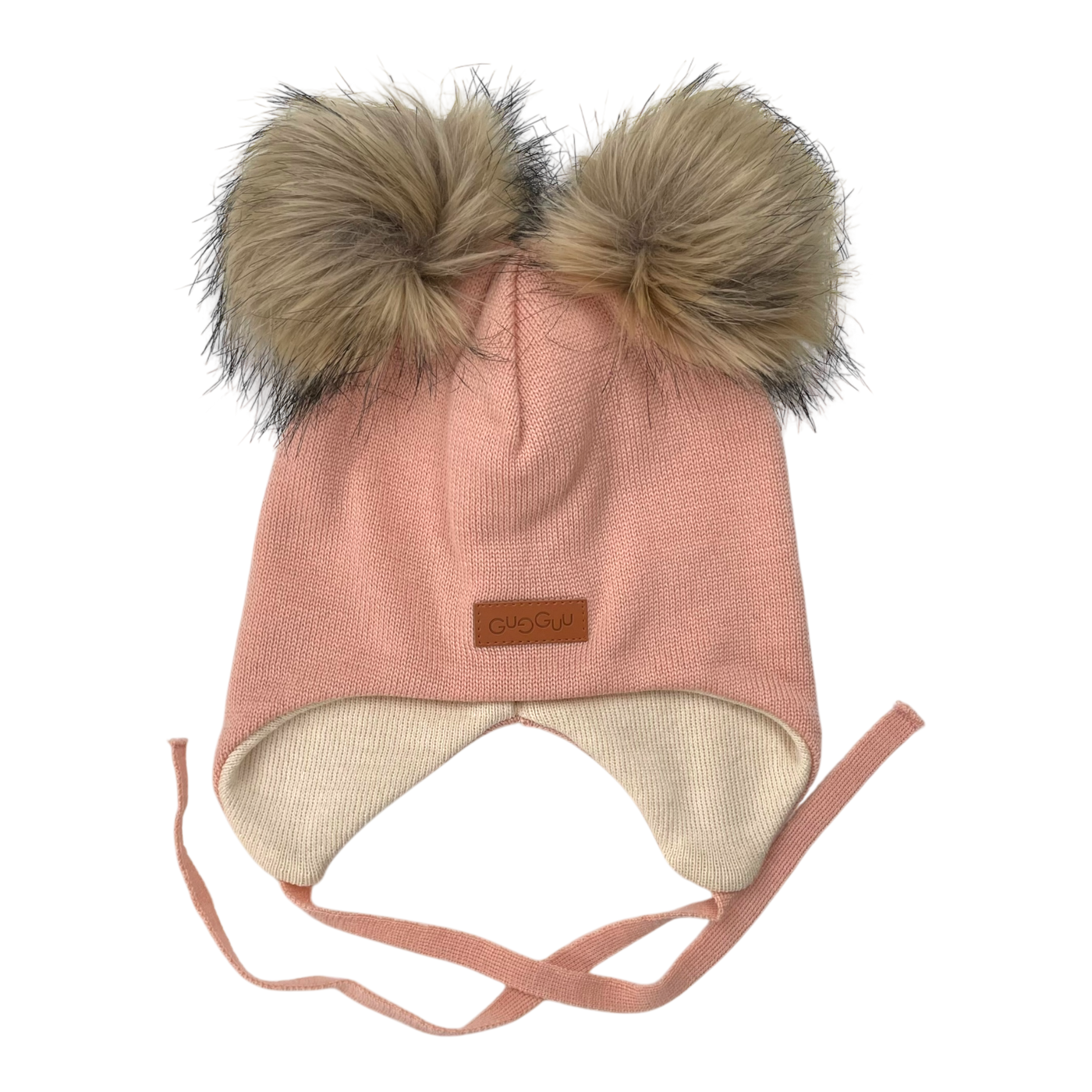 Gugguu merino furry beanie, dreamy apricot | 52/54cm