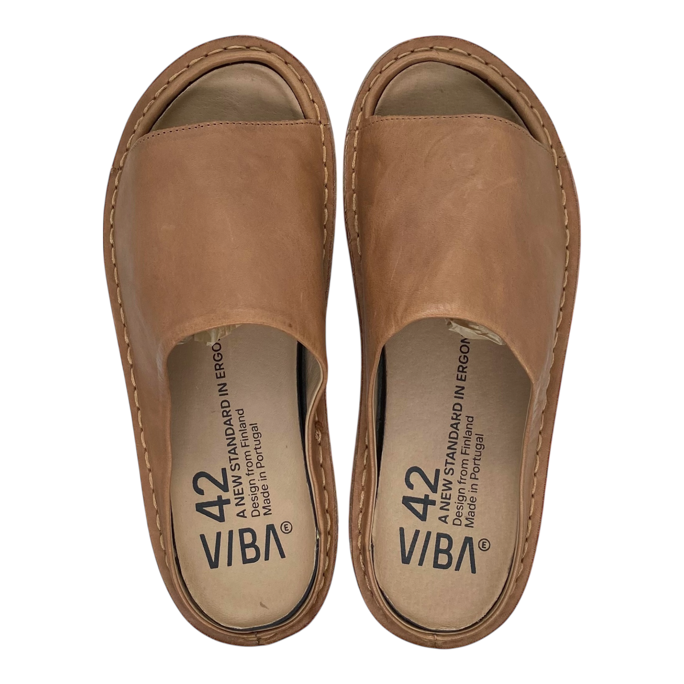 VIBAe Saint Tropez leather sandals, fawn tan | 42