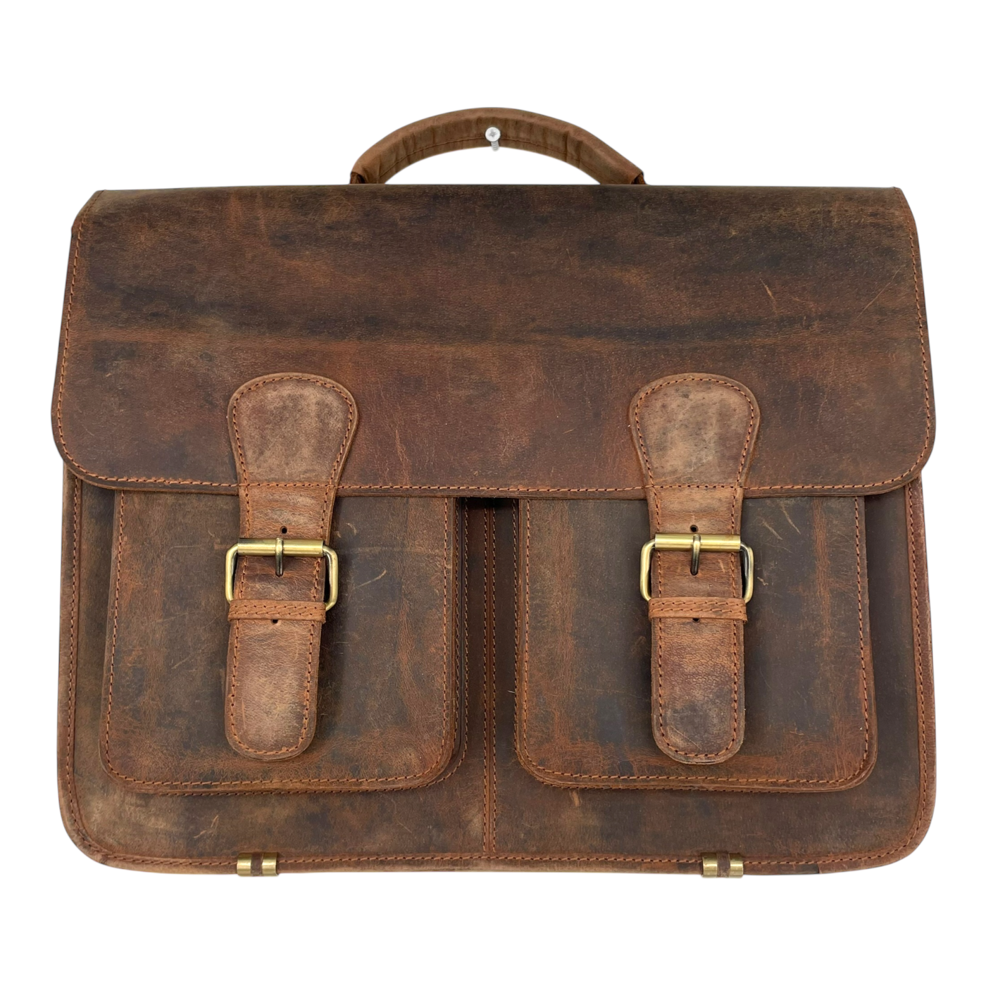 Holzrichter leather briefcase, brown