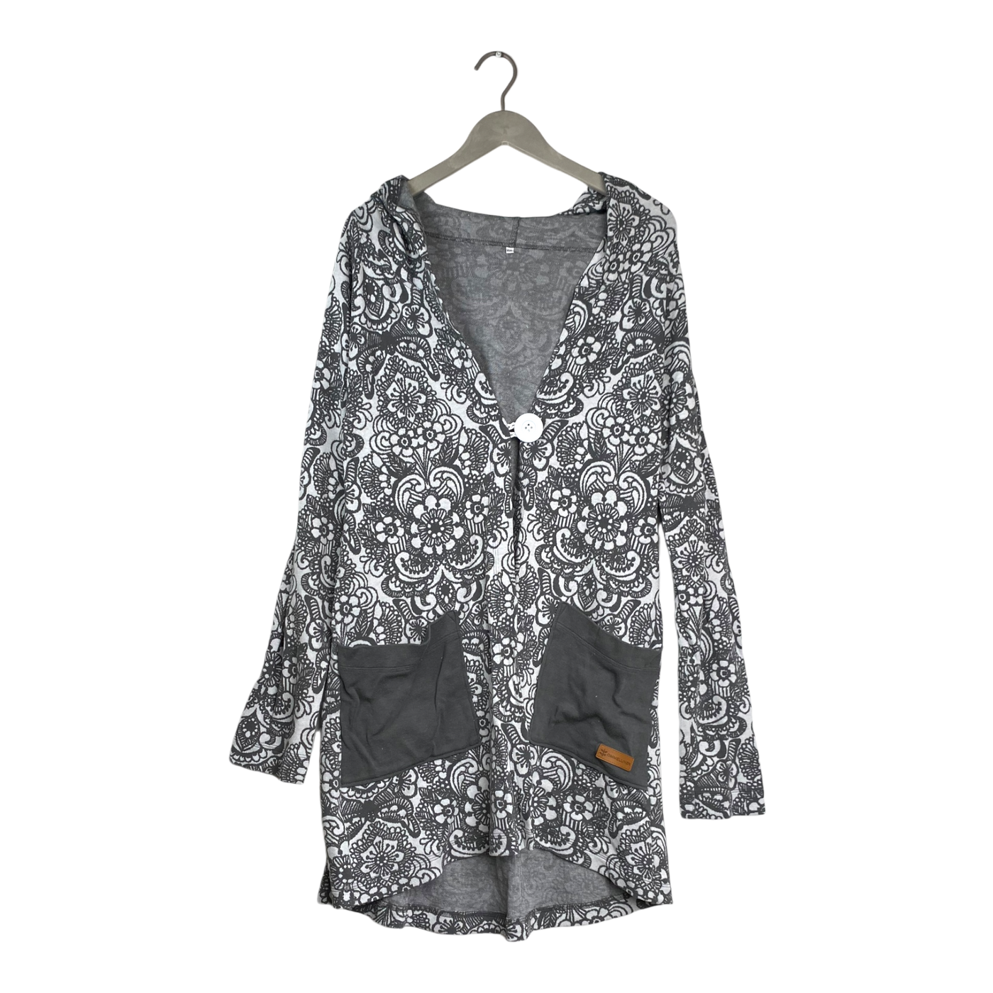 Ommellinen hooded sweat cardigan, flower | woman XXL