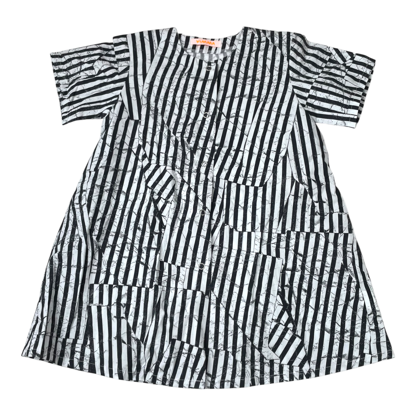 Vimma woven dress, black & white | 120cm