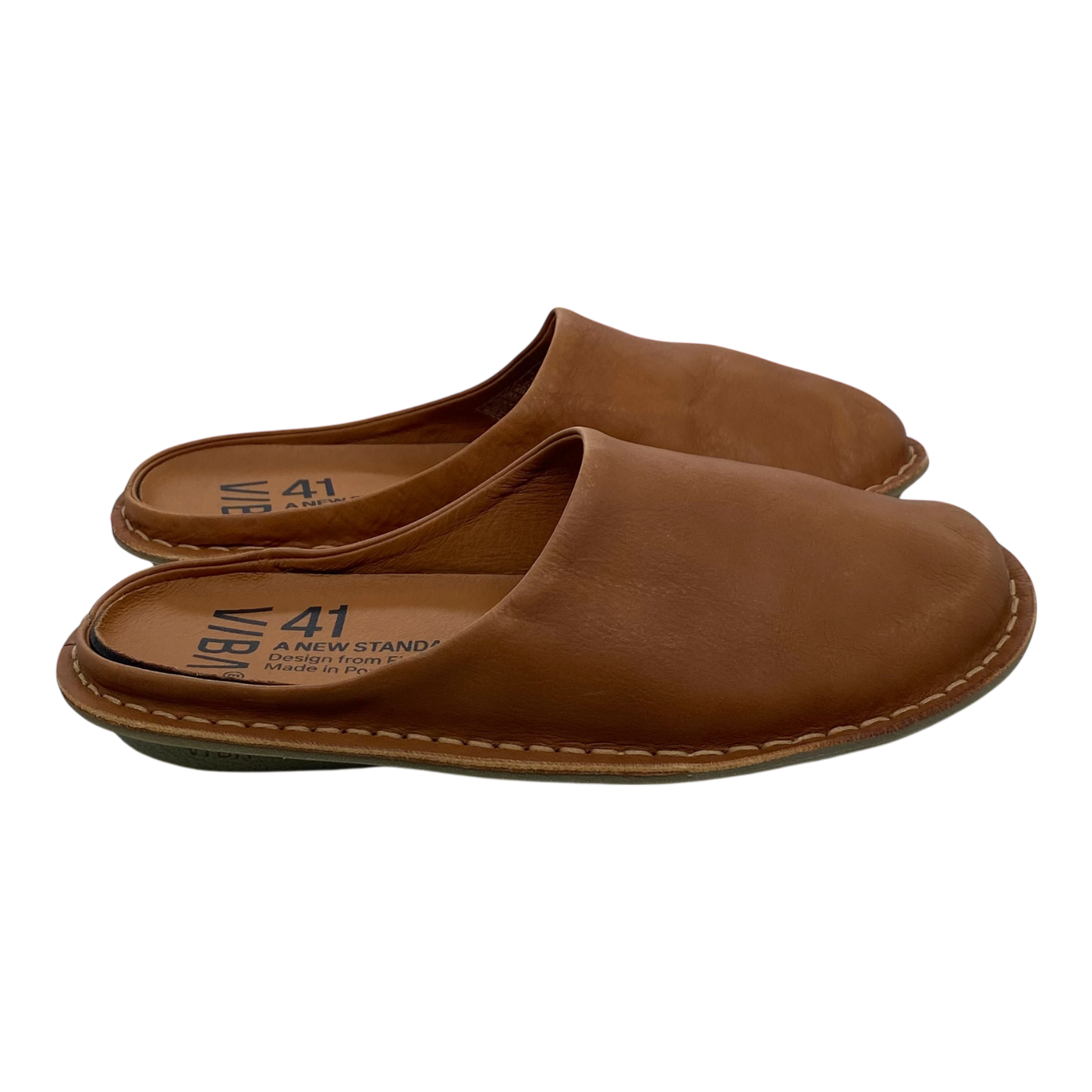 VIBAe Roma leather slippers, cognac brown | 38