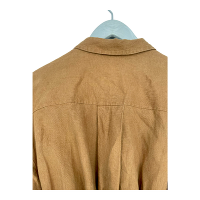 COS buttoned linen dress, caramel brown | woman 38