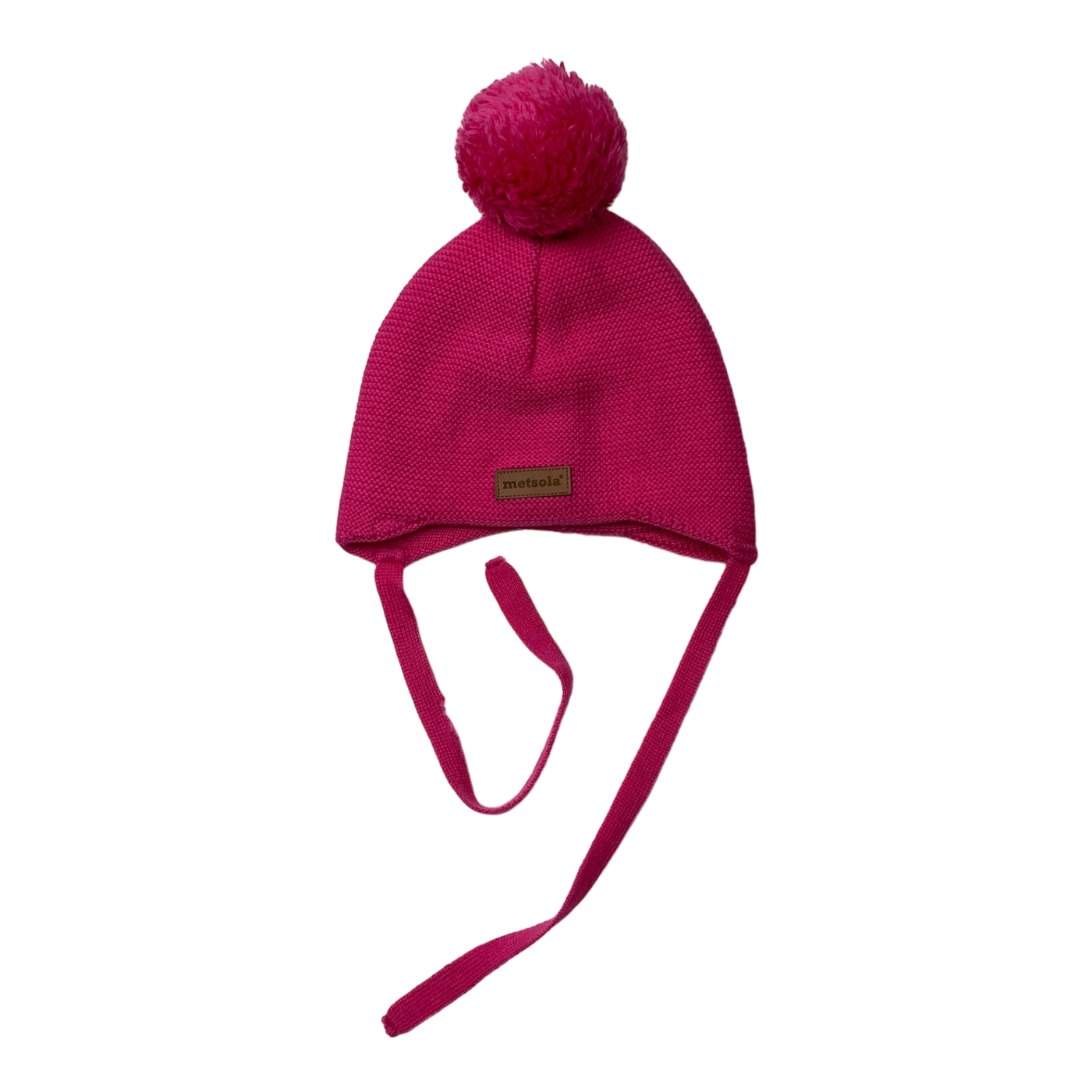 Metsola knitted cotton beanie, hot pink | 1-2y