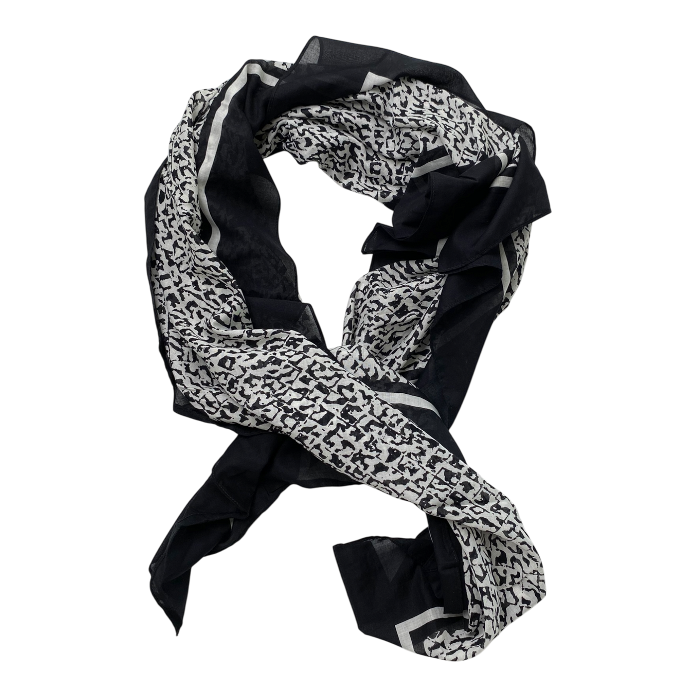 Marimekko Erja woven scarf, black & white | onesize