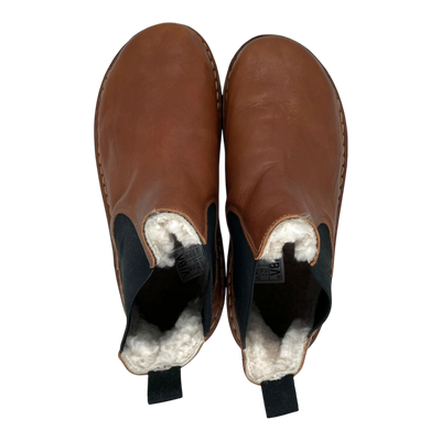 VIBAe Helsinki leather shearling boots, cognac brown | 42