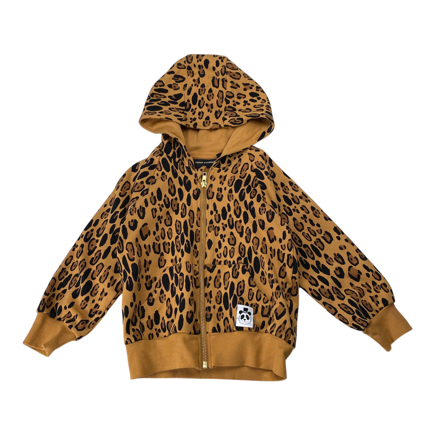 Mini Rodini zip hoodie, leopard | 104/110cm