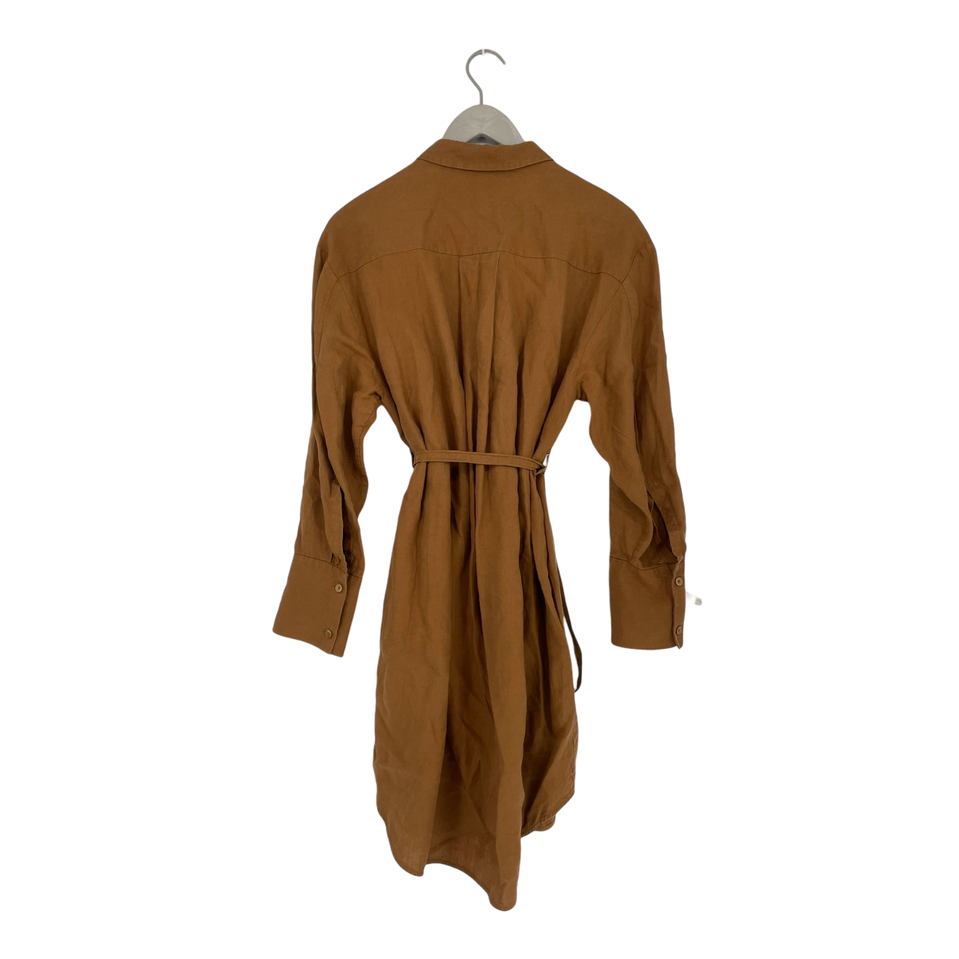 COS buttoned linen dress, caramel brown | woman 38