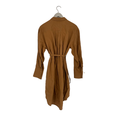 COS buttoned linen dress, caramel brown | woman 38