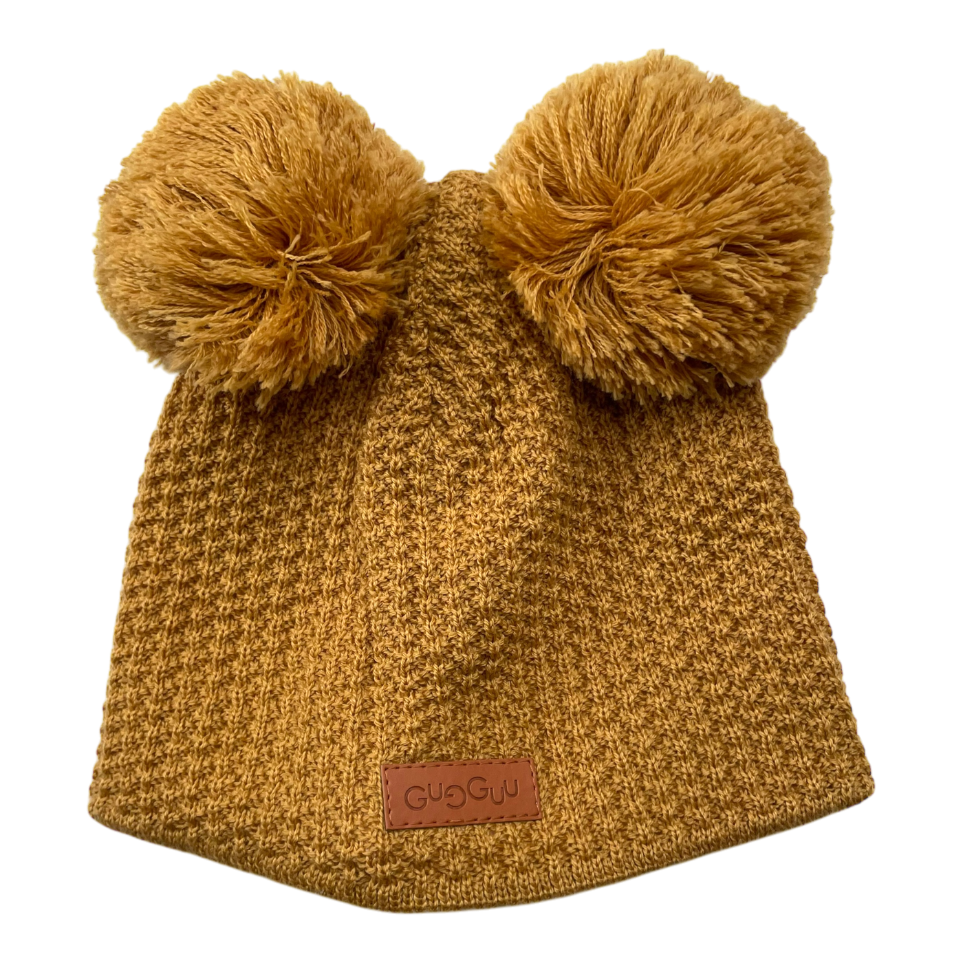 Gugguu merino beanie with 2 poms, amber | 52/53cm