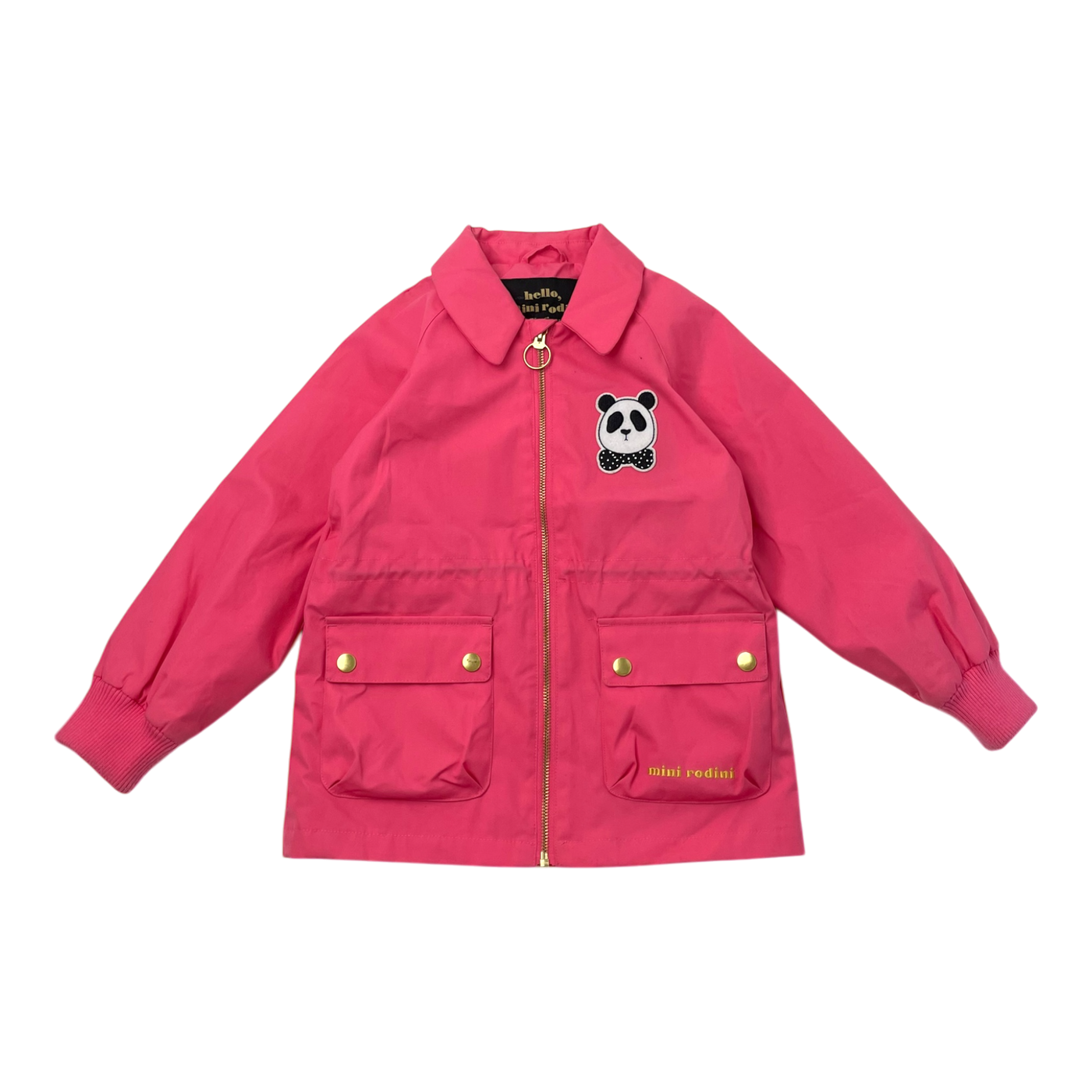 Mini Rodini panda jacket, hot pink | 116/122cm