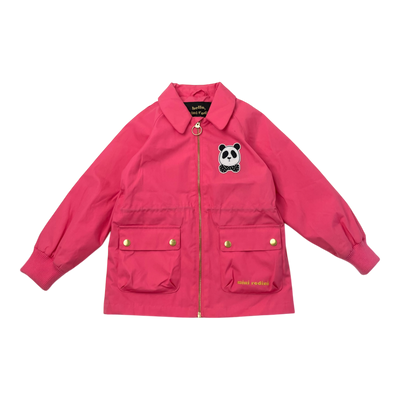 Mini Rodini panda jacket, hot pink | 116/122cm