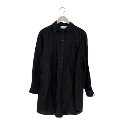 Nakoa linen button dress, black | woman XS/S