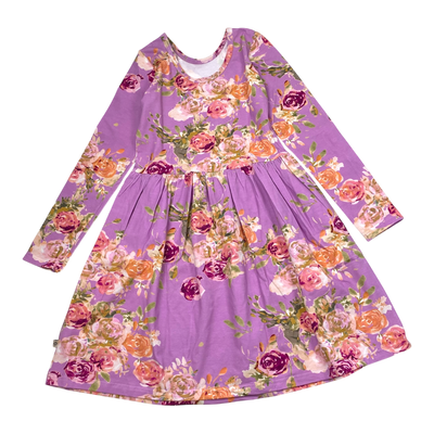 Kaiko dress, rose yard lilac | 146/152cm
