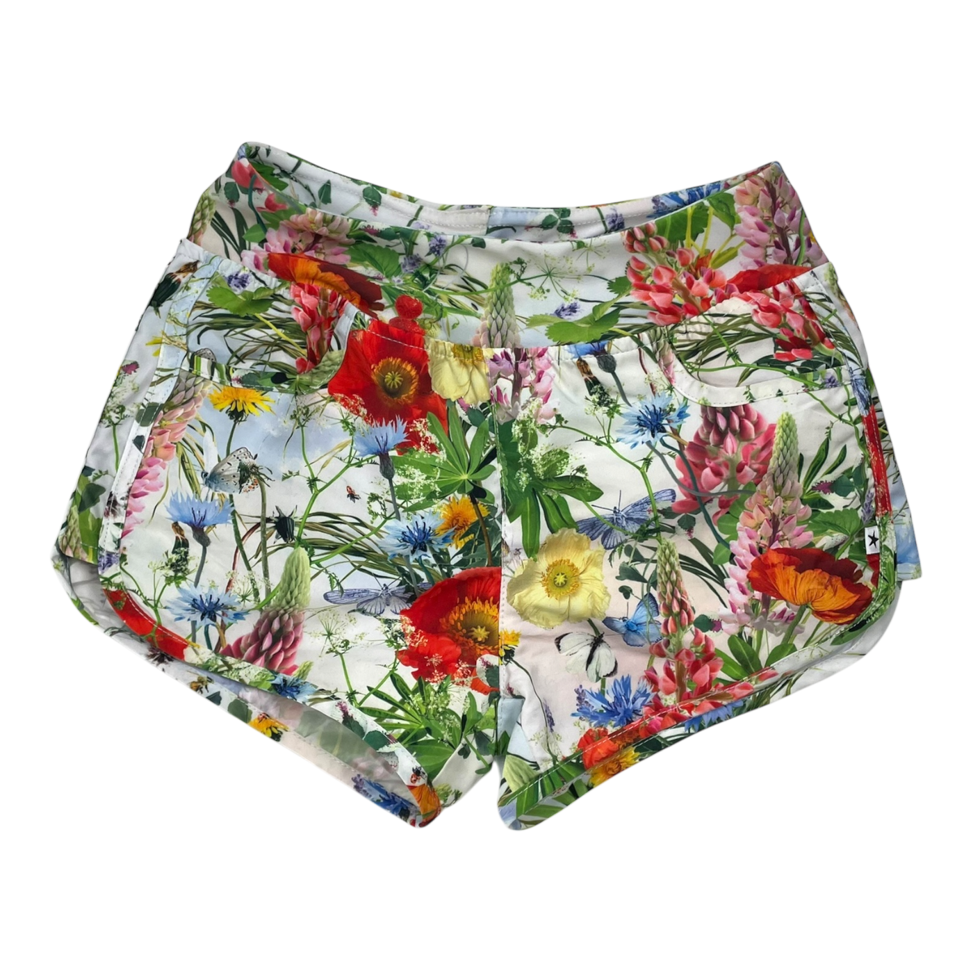 Molo neva sporty swim shorts, flowers | 122/128cm