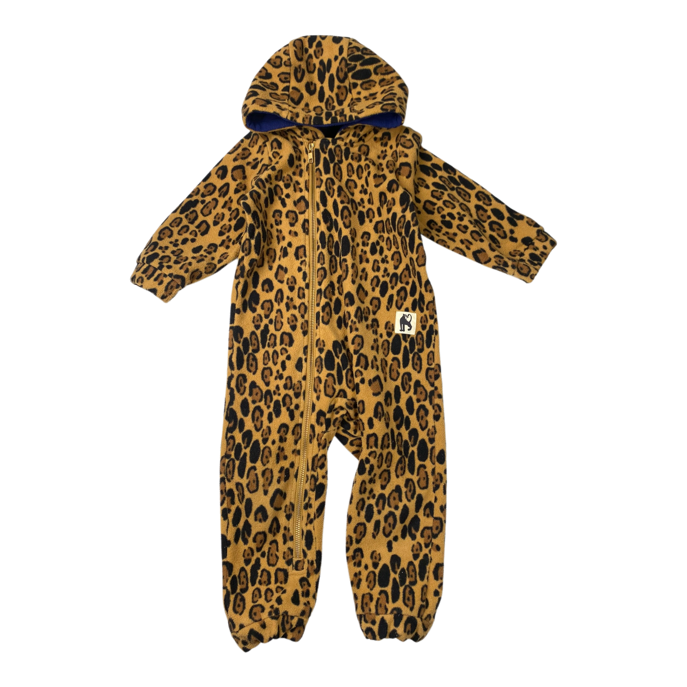 Mini Rodini fleece jumpsuit, leopard | 80/86cm