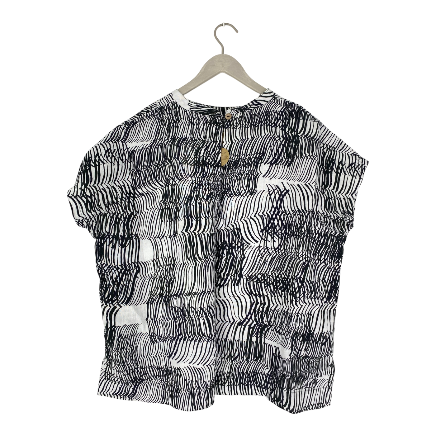 Papu linen shirt, sound waves | woman S