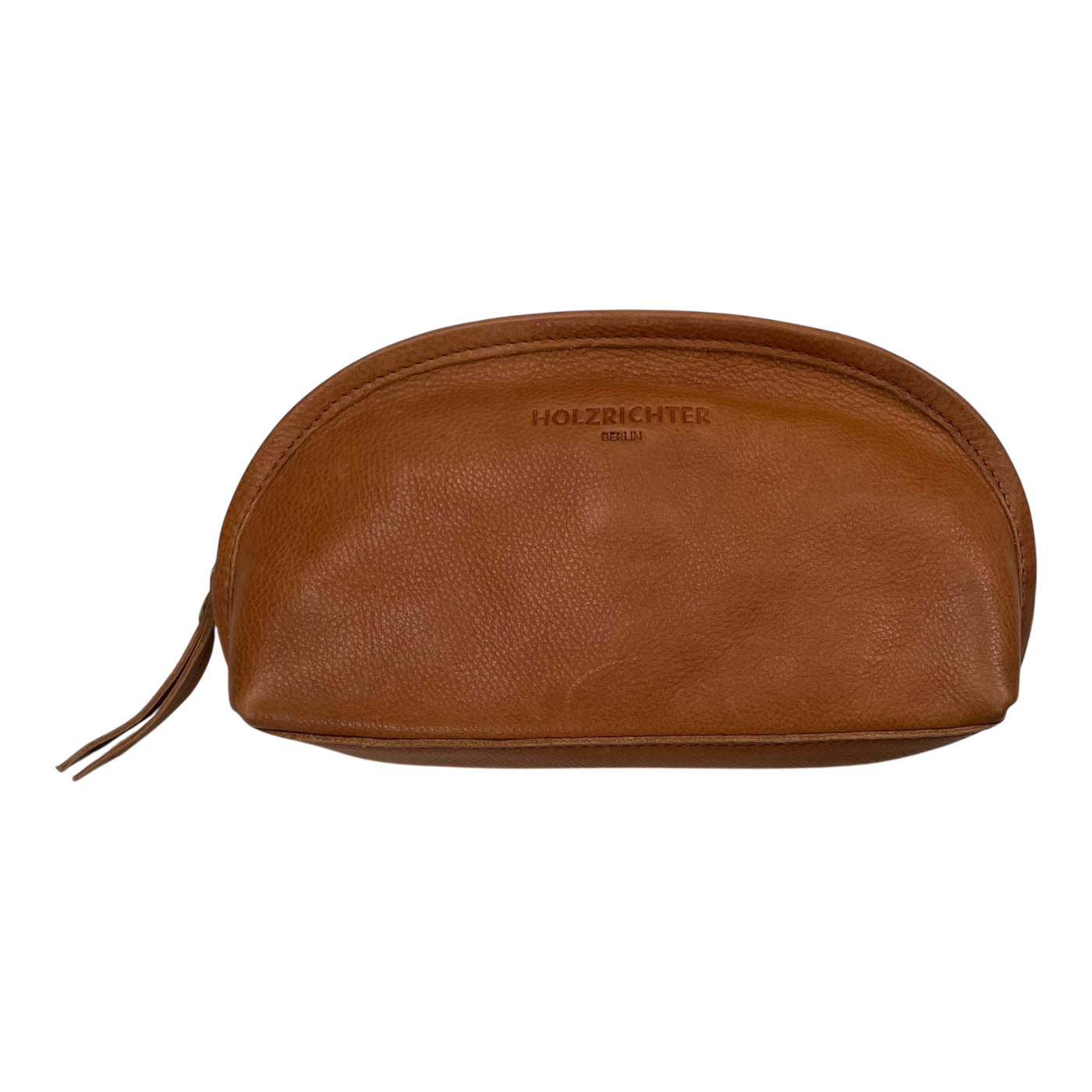 Holzrichter leather toiletry bag, caramel