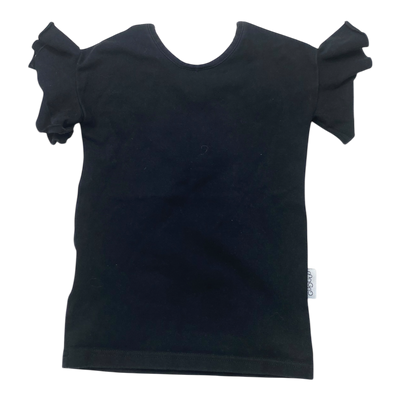 Gugguu frill t-shirt, black | 92cm