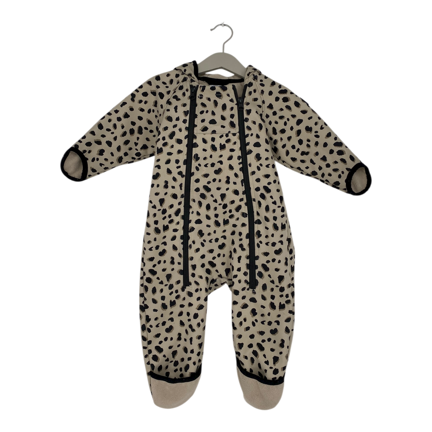 Polarn O. Pyret animal ear softshell overall, beige | 74cm