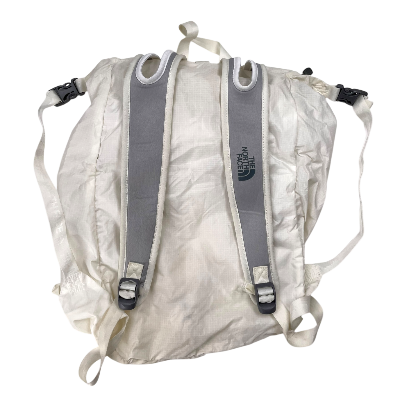 The North Face packable backpack, white