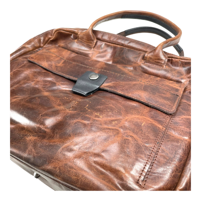 Harold's Bags ‭leather briefcase, cognac