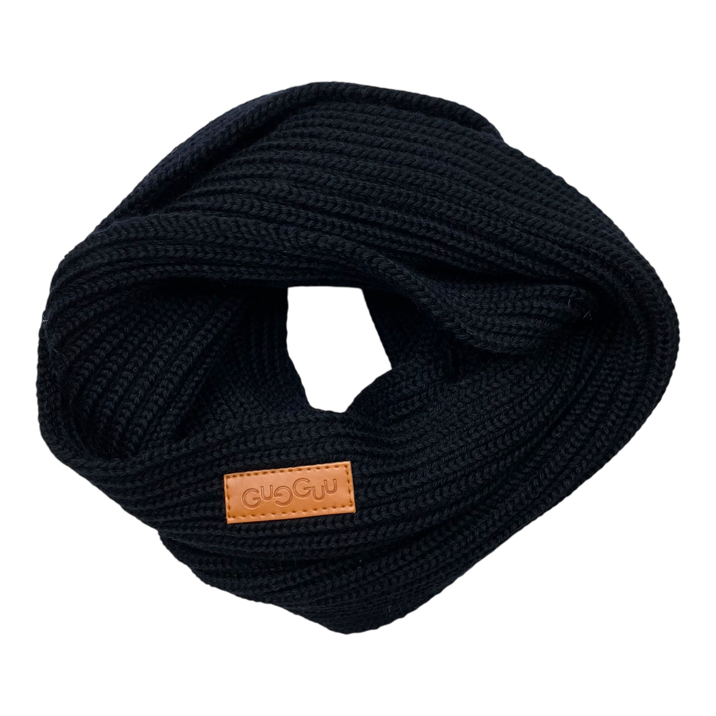 Gugguu merino chunky tube scarf, black | kids