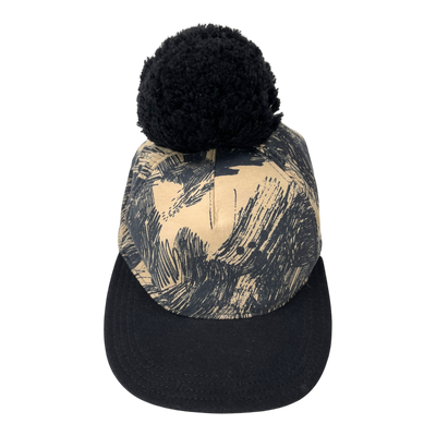 Papu cap with pom, abstract print | 5y