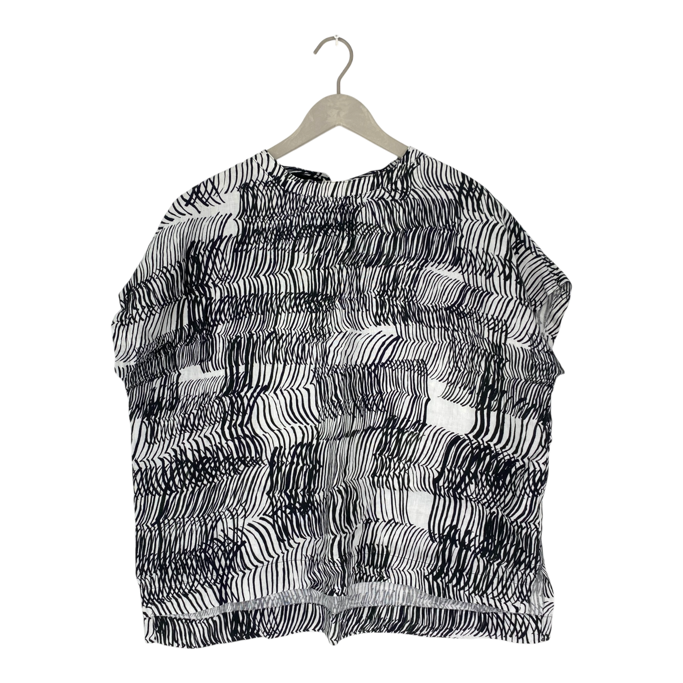 Papu linen shirt, sound waves | woman S