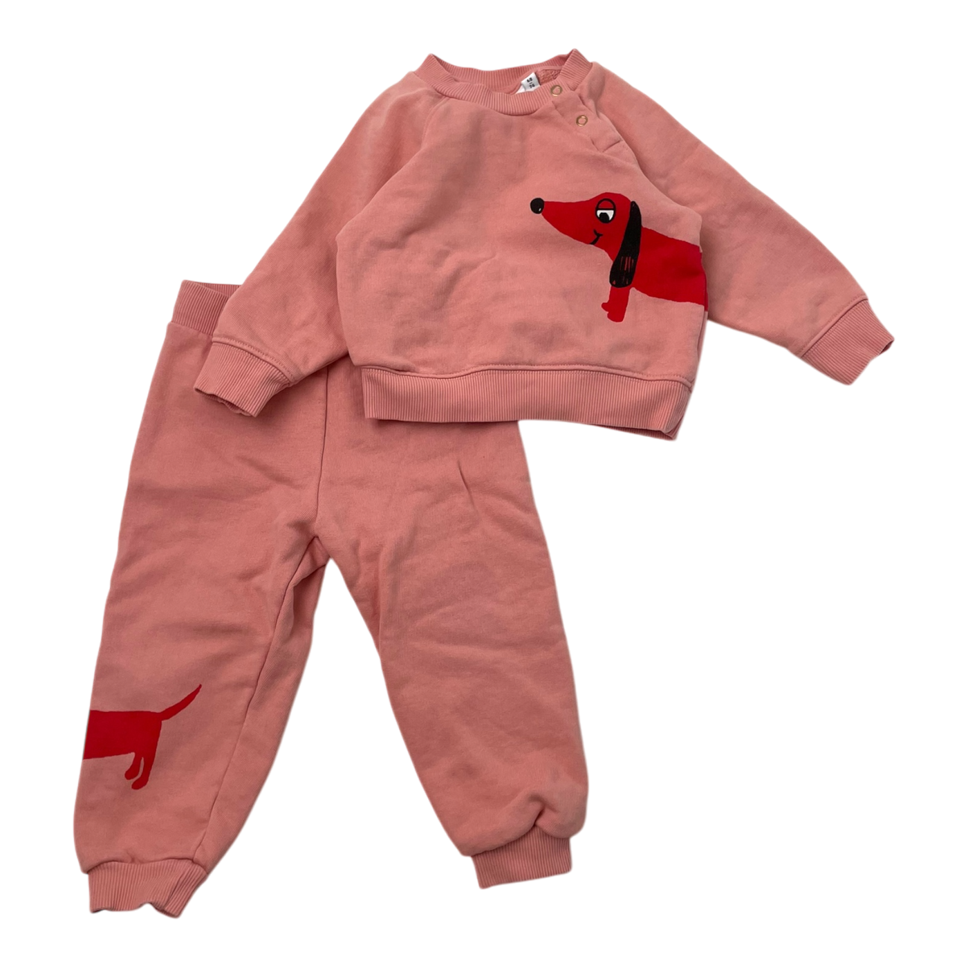 Mini Rodini sweat set, pink | 68/74cm