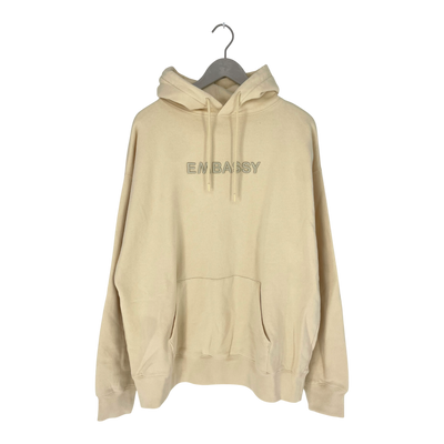 Embassy of Bricks and Logs hoodie, yellow | unisex L