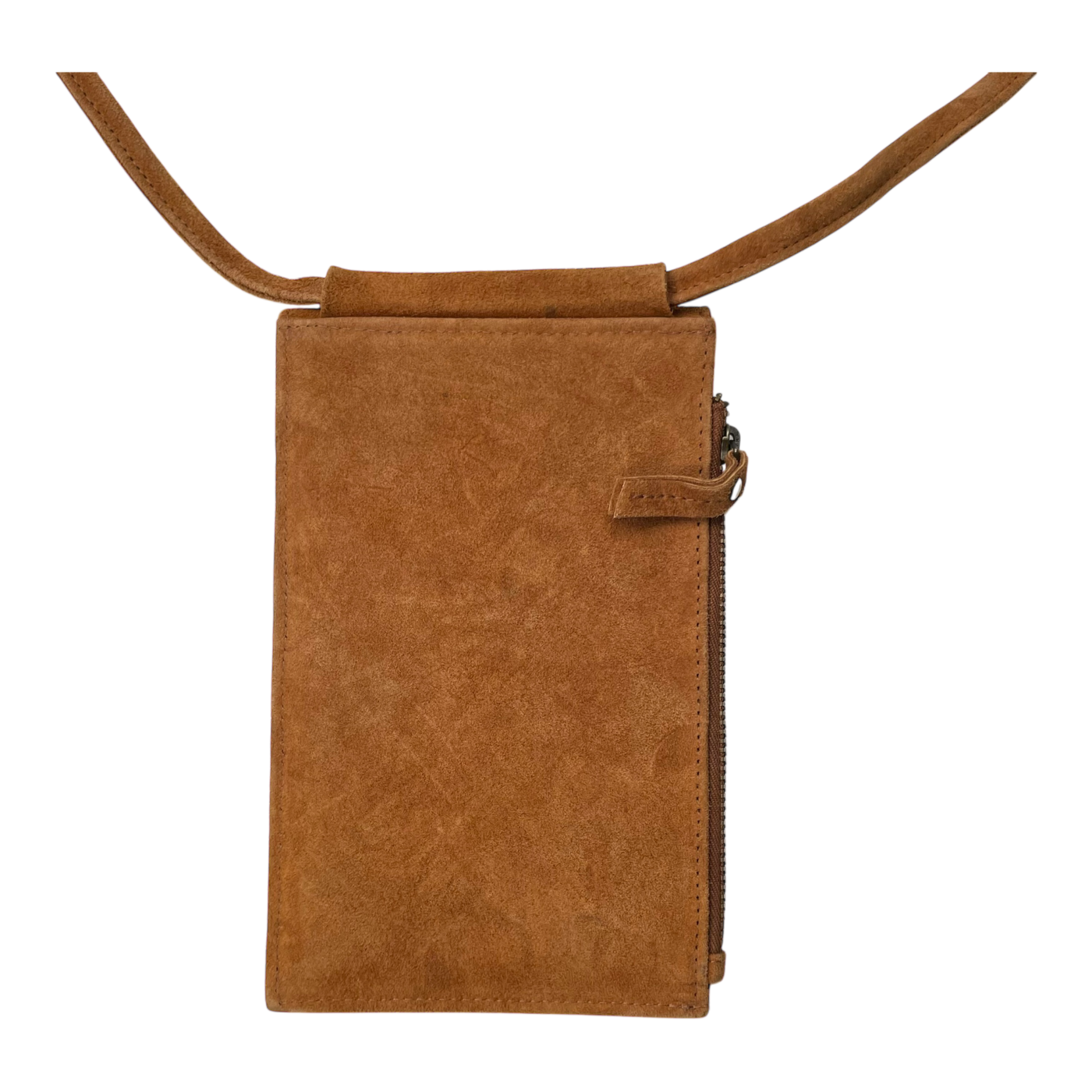 Holzrichter suede phone pocket, caramel