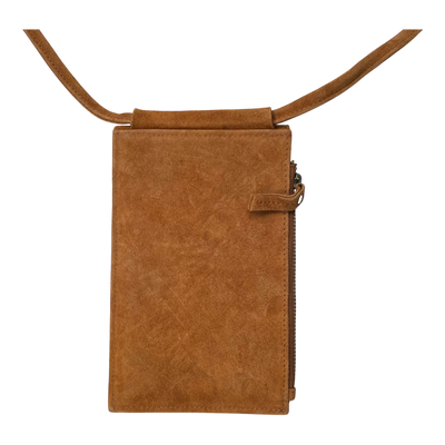 Holzrichter suede phone pocket, caramel