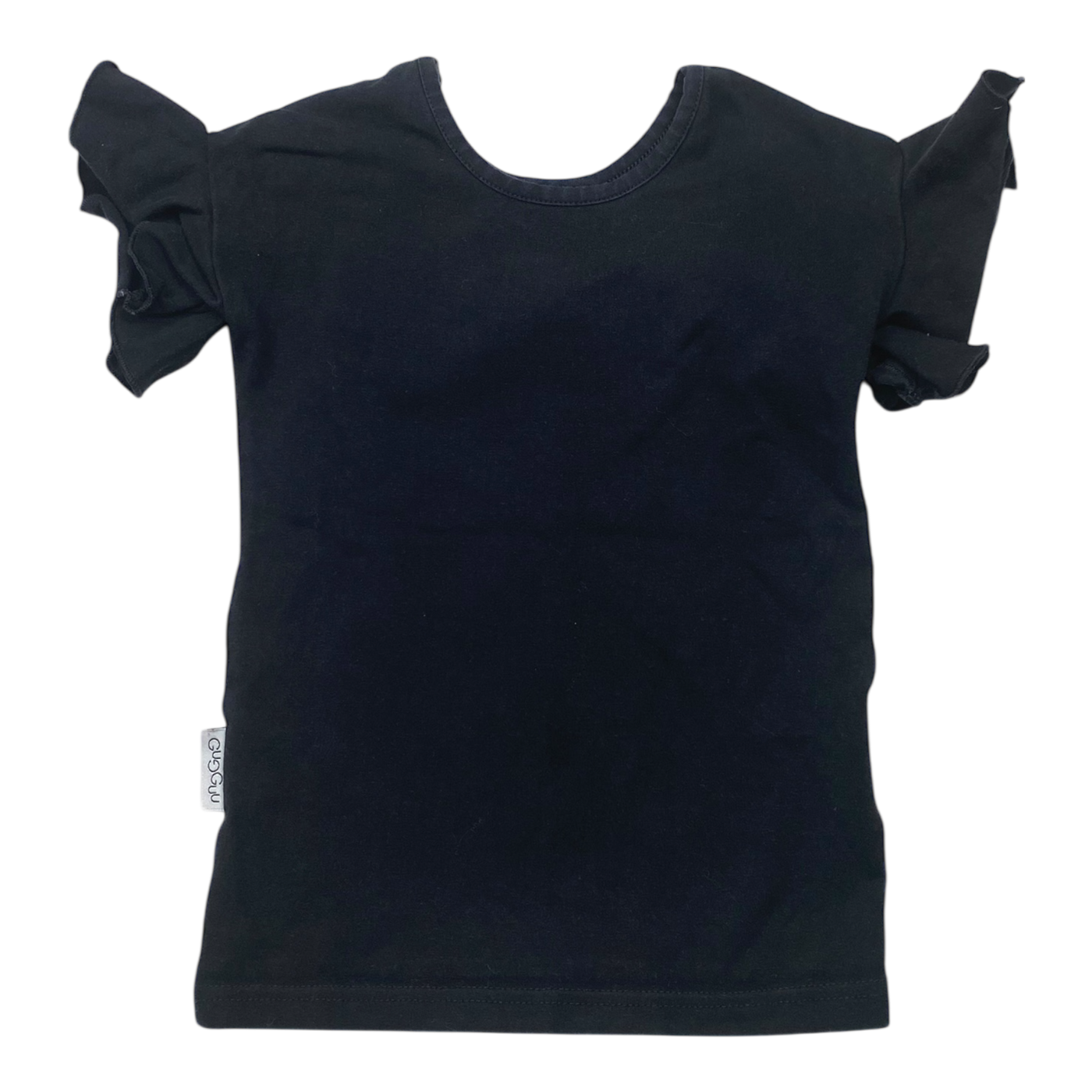 Gugguu frill t-shirt, black | 92cm