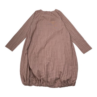 Papu pouch dress, pink squares | 134/140cm