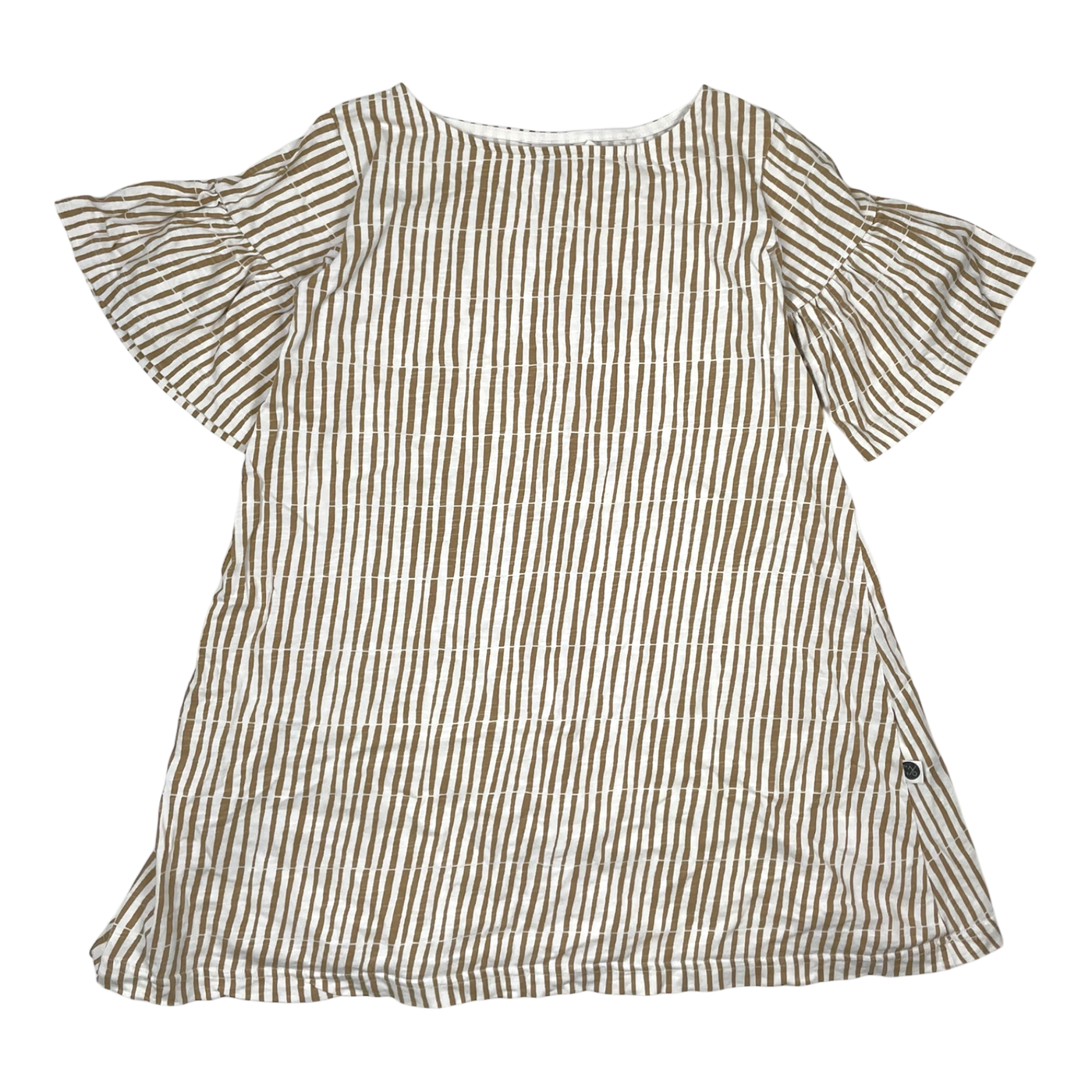 Mainio frill sleeve dress, stripes | 110/116cm