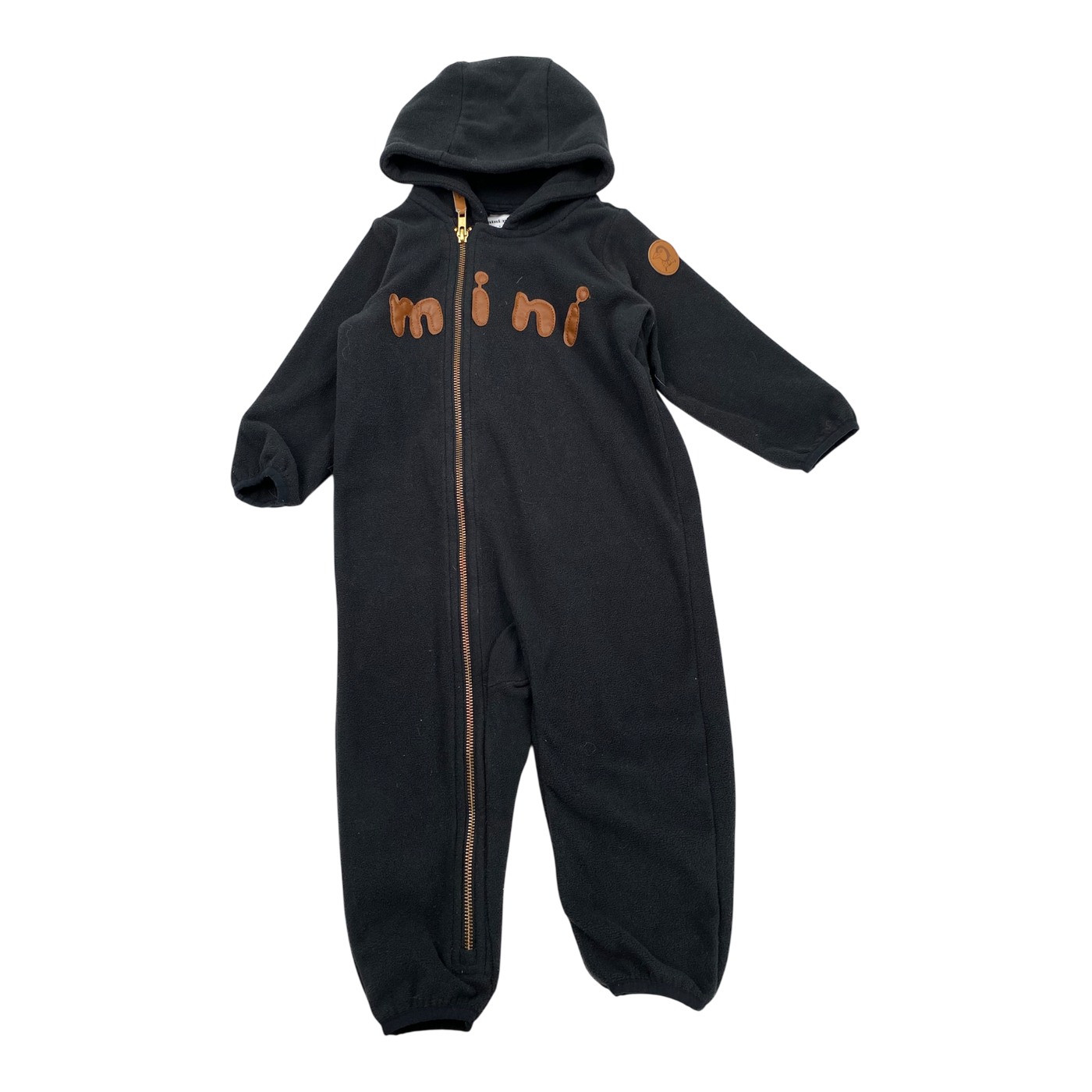 Mini Rodini fleece jumpsuit, black | 80/86cm