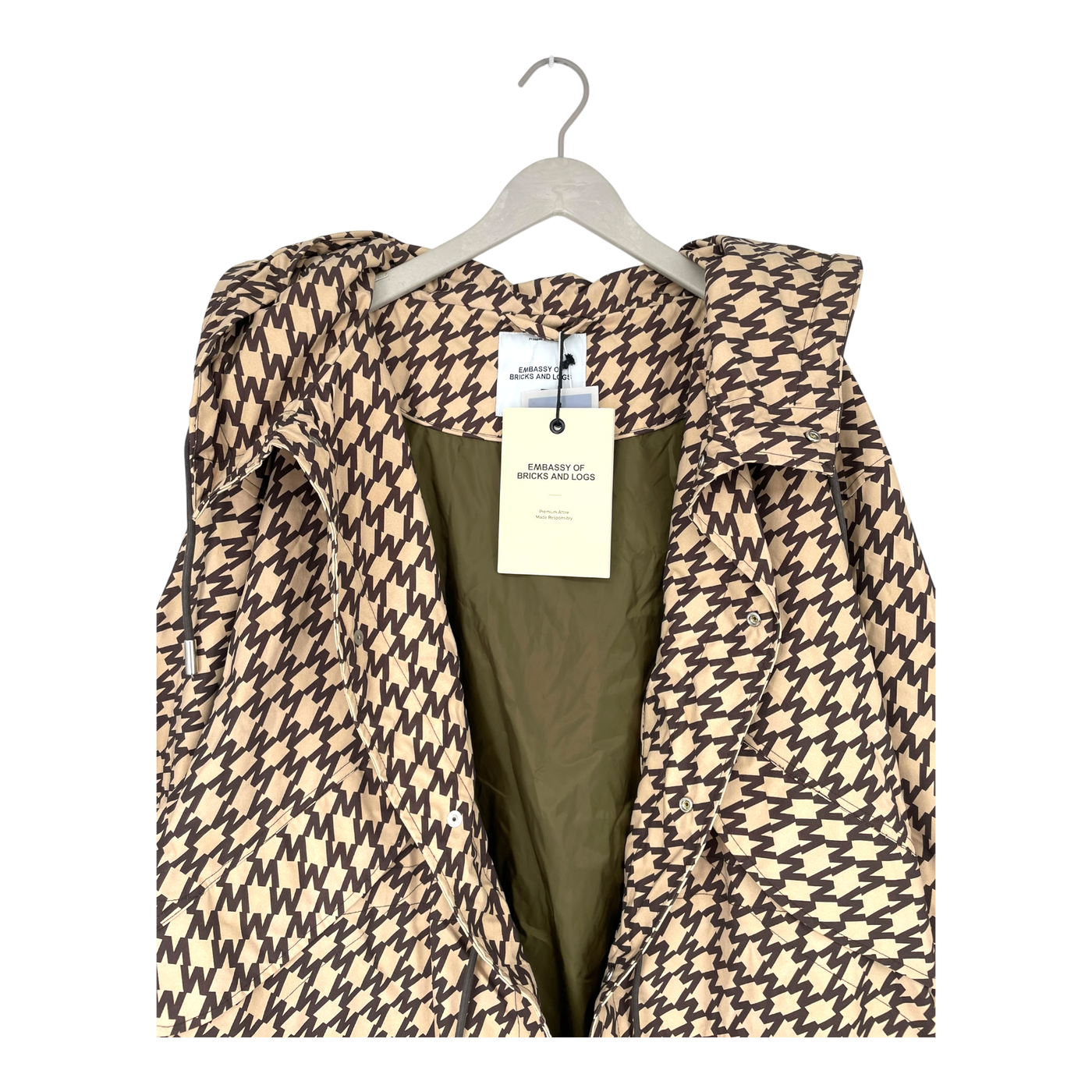 Embassy of Bricks and Logs bundaberg coat, overall logo | woman S